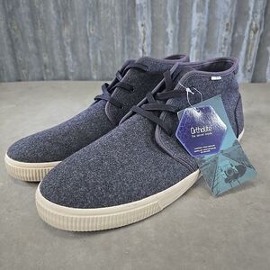 TOMS Carlo Mid Terrain Grey Felt Lace Up Sneakers Casual Chukka Shoes Mens Sz 12